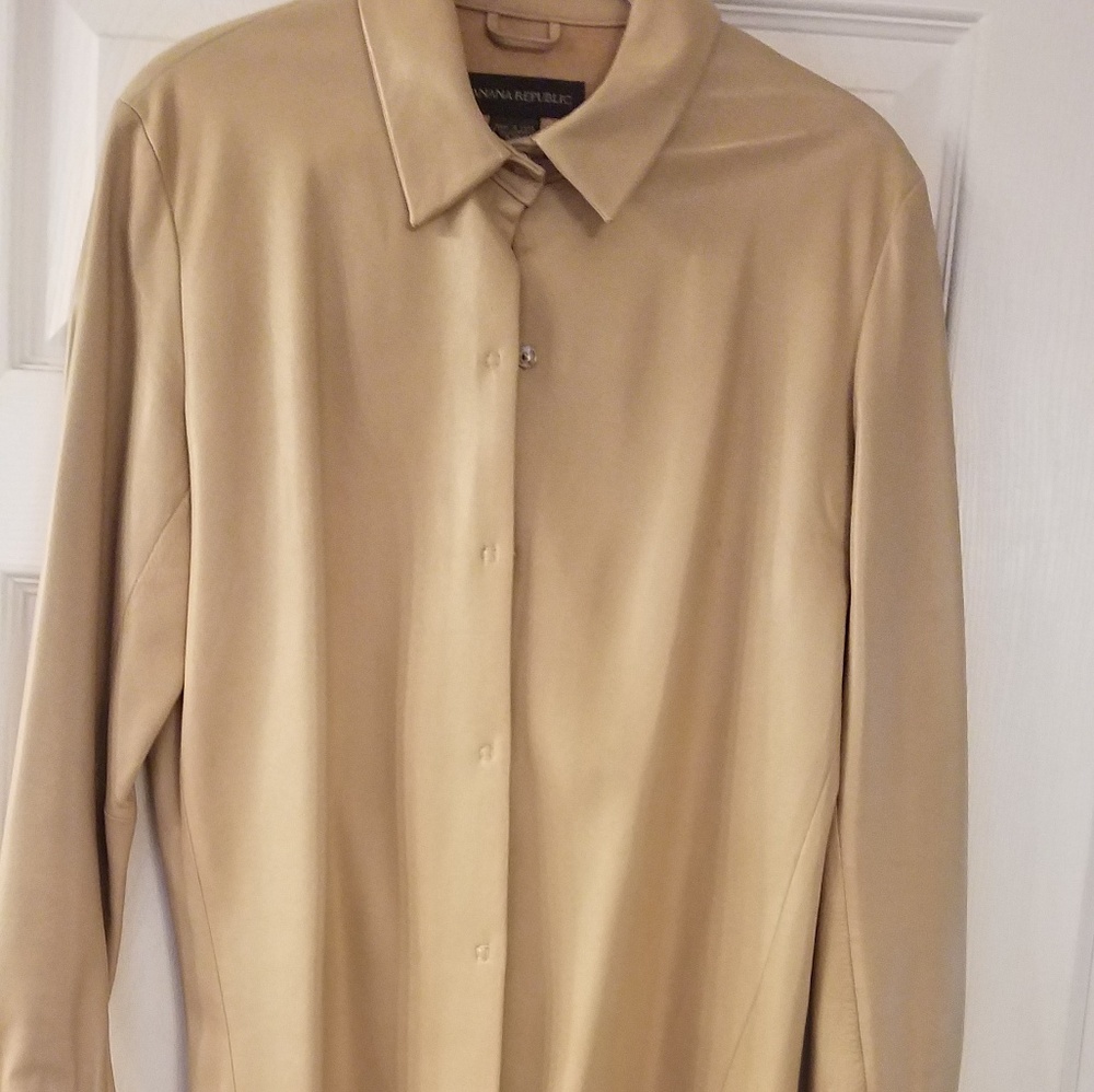 Leather shirt.